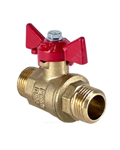 Кран шаровой латунь 11Б27фт1М Ду 15 Ру40 НР бабочка красная VALFEX VF.219.LB1.012.N/P59