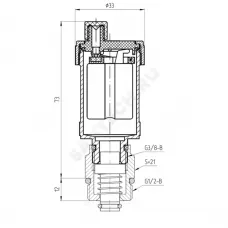 Воздухоотводчик автоматический латунь 5010 Ду 15 Ру10 G1/2" НР прямой Aquasfera 5010-01
