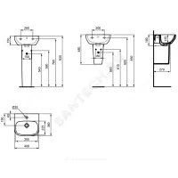 Умывальник подвесной I.life A 40 1 отверстие под смеситель по центру Ideal Standard T470801