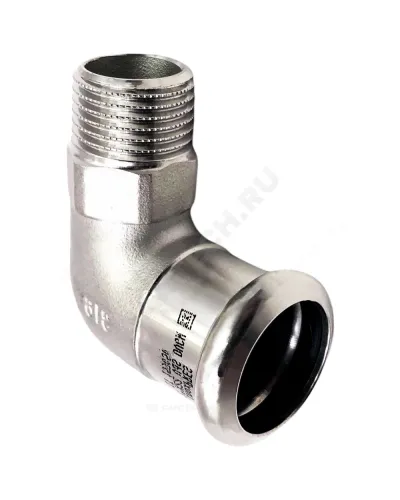 Угольник сталь нерж AISI 316L 90гр Дн 22х1/2 Ру16 пресс/НР Inoxpres RM 197102022
