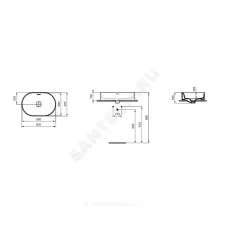 Умывальник мебельный STRADA II Oval Vessel 60 без отверстия под смеситель Ideal Standard T360401