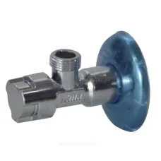 Кран латунь бытовой хром угловой G1/2" Ру10 НР маховик с отражателем Icma 90519AD07
