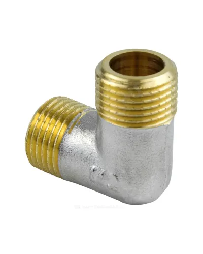 Угольник латунь никель Ду 15 (1/2) НР/НР 9003 ГОСТ 32585-2013 Aquasfera 9003-01
