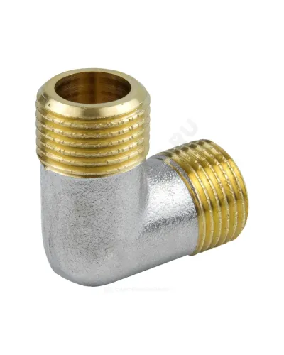 Угольник латунь никель Ду 15 (1/2) НР/НР 9003 ГОСТ 32585-2013 Aquasfera 9003-01