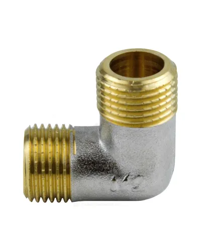 Угольник латунь никель Ду 15 (1/2) НР/НР 9003 ГОСТ 32585-2013 Aquasfera 9003-01