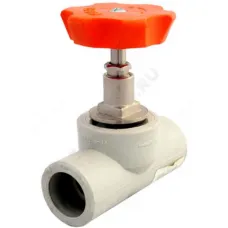 Клапан (вентиль) PP-R запорный серый Дн 20х90гр внутренняя пайка VALFEX 10146020Г