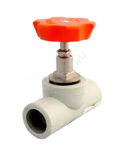Клапан (вентиль) PP-R запорный серый Дн 20х90гр внутренняя пайка VALFEX 10146020Г