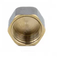 Заглушка латунь никель Ду 50 (2") ВР 9016 ГОСТ 32585-2013 Aquasfera 9016-06