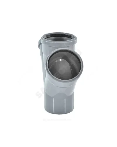 Крестовина PP-H 1-плоскостная серый Дн 110х110х110х45гр б/нап в/к VALFEX 27111110