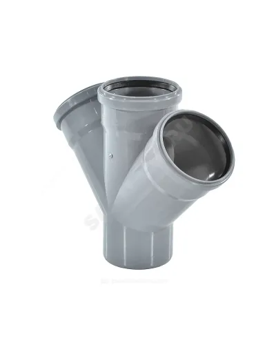 Крестовина PP-H 1-плоскостная серый Дн 110х110х110х45гр б/нап в/к VALFEX 27111110