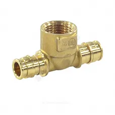 Тройник для PE-X труб радиальный латунь Дн 16х1/2"х16 ВР РОС