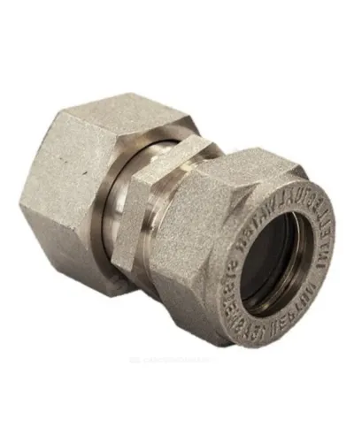 Муфта латунь никель 15Aх3/4 ЕК обжим/ВР STAHLMANN SSFL1503/4BEFE
