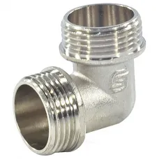 Угольник латунь никель реборда Ду 15 (1/2") НР/НР SantechSystems