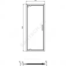 Дверь душевая CONNECT 2 PV Pivot 800 мм Ideal Standard K9268V3
