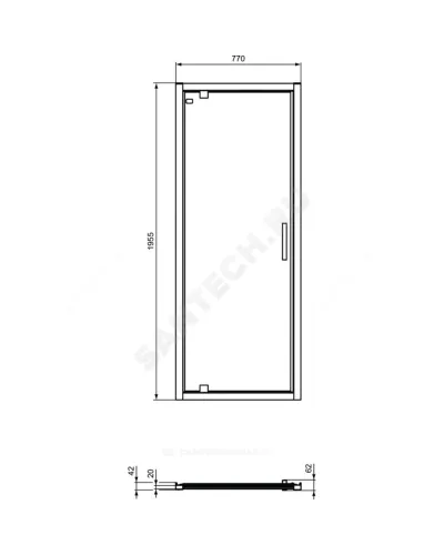 Дверь душевая CONNECT 2 PV Pivot 800 мм Ideal Standard K9268V3