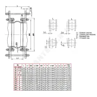 Компенсатор резиновый антивибрационный EPDM DI7251 Ду 80 Ру25 фл L=135мм Tecofi DI7251N-0080 сжатие/растяжение 15 мм/8 мм в комплекте с ограничителями хода