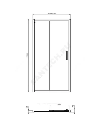 Дверь душевая CONNECT 2 1050х1950мм Ideal Standard K9274V3