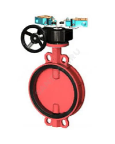 Затвор дисковый поворотный чугун VPI4448R2C-08EP Ду 100 Ру16 межфл с редуктором диск чугун манжета EPDM с концевыми выключателями Tecofi VPI4448R2C-08EP0100