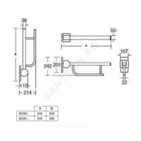 Поручень опорный складной CONTOUR нержавеющая сталь Ideal Standard S6361MY