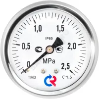 Манометр гидрозаполненный ТМ-520Т.20 осевой Дк100мм 0-0,6 МПа кл.1,0 G1/2" силикон Росма 00000031033