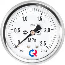 Манометр гидрозаполненный ТМ-520Т.20 осевой Дк100мм 0-0,6 МПа кл.1,0 G1/2" силикон Росма 00000031033