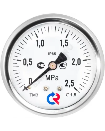 Манометр гидрозаполненный ТМ-520Т.20 осевой Дк100мм 0-0,6 МПа кл.1,0 G1/2 силикон Росма 00000031033