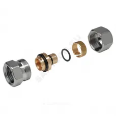 Муфта для МП/PE-X труб латунь хром Дн 16х2,0х1/2" ВР R187F Giacomini R187FX048