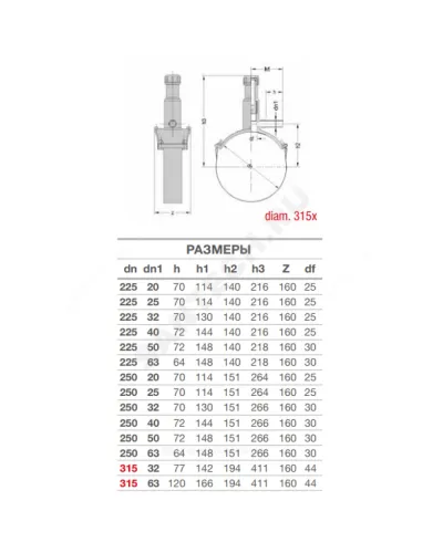 Седелка электросварная ПЭ100 Дн 160х63 Ру16 SDR11 с фрезой EUROSTANDARD 2130161663