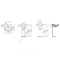Умывальник подвесной TESI 50 1 отверстие под смеситель по центру Ideal Standard T009401