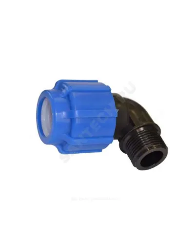 Отвод компрессионная ПЭ Дн 20х1/2х90гр НР Ру16 VALFEX 1210012420012