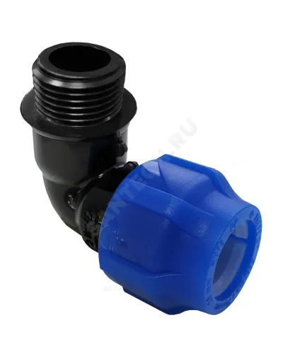Отвод компрессионная ПЭ Дн 20х1/2х90гр НР Ру16 VALFEX 1210012420012