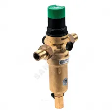 Фильтр сетчатый T-образный латунь Ду 15 Ру25 Тмакс=70 oC G1/2" НР FK06 с выходом под манометр с регулятором давления с краном Honeywell-Braukmann FK06-1/2"AAM