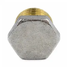 Заглушка латунь никель Ду 40 (1 1/2") НР 9017 ГОСТ 32585-2013 Aquasfera 9017-05