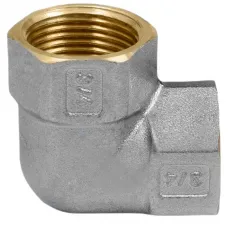Угольник латунь никель Ду 20 (3/4") ВР/ВР 9001 ГОСТ 32585-2013 Aquasfera 9001-02