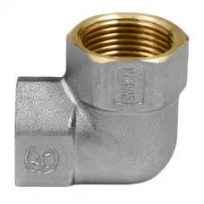 Угольник латунь никель Ду 20 (3/4") ВР/ВР 9001 ГОСТ 32585-2013 Aquasfera 9001-02