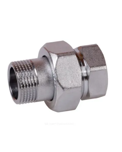 Соединитель латунь хром американка Ду 15 (1/2) прямой ВР/НР R18 Giacomini R18X003