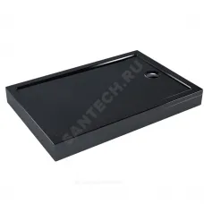 Поддон душевой акриловый прямоугольный Universal PRO BLACK N 1200х800х130 черный МетаКам АПS_014443