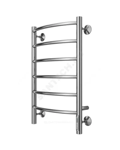Полотенцесушитель электрический нерж сталь Лесенка 85 Вт 400х650мм 6П со встроенным диммером слева Классик Терминус 4670078531315