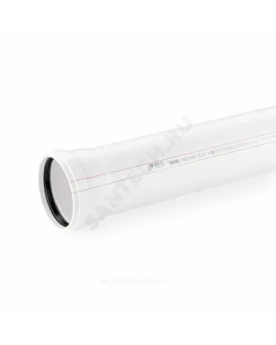 Труба PP-H с раструбом бесшумная белая RAUPIANO PLUS Дн 110х2,7 б/нап L=0,25м в/к Rehau 11202641003 (120264-004)
