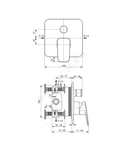 Смеситель встраиваемый для ванны с душем одноручный CERAPLAN Ideal Standard BD263AA