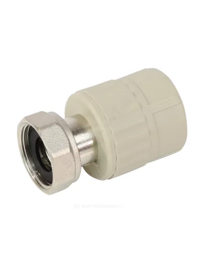 Муфта PP-R комбинированная серая Дн 20х3/4 с накидной гайкой VALFEX 10139120Г