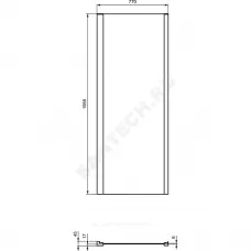 Стенка душевая CONNECT 2 боковая 800х1950мм Ideal Standard K9299V3