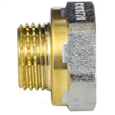 Переход латунь никель реборда Ду 15х10 (1/2"х3/8") ВР/НР 9021 ГОСТ 32585-2013 Aquasfera 9021-10