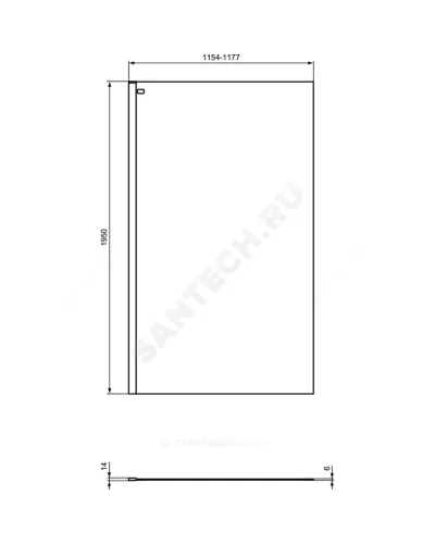 Стенка душевая CONNECT 2 1200х1950мм Ideal Standard K9379V3