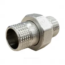 Соединитель латунь никель американка Ду 15 (1/2") прямой НР/НР SantechSystems