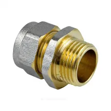 Муфта МП латунь никель обжим Дн 16х1/2" НР ГОСТ 32415-2013 7001 Aquasfera 7001-01