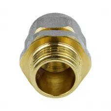 Муфта МП латунь никель обжим Дн 16х1/2" НР ГОСТ 32415-2013 7001 Aquasfera 7001-01