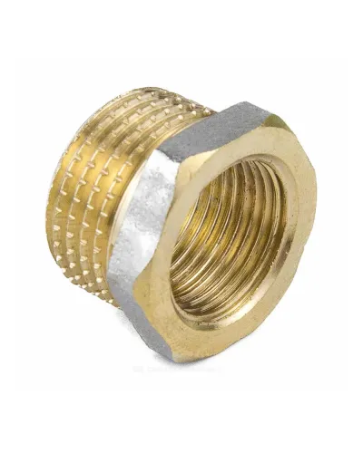 Футорка латунь никель Ду 40х20 (1 1/2х3/4) НР/ВР 9024 ГОСТ 32585-2013 Aquasfera 9024-08