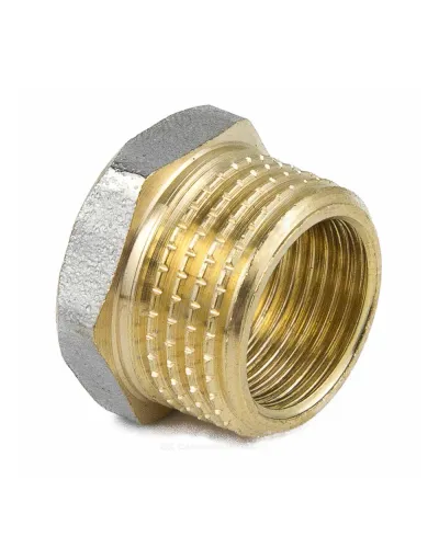 Футорка латунь никель Ду 40х20 (1 1/2х3/4) НР/ВР 9024 ГОСТ 32585-2013 Aquasfera 9024-08