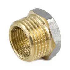 Футорка латунь никель Ду 40х20 (1 1/2"х3/4") НР/ВР 9024 ГОСТ 32585-2013 Aquasfera 9024-08